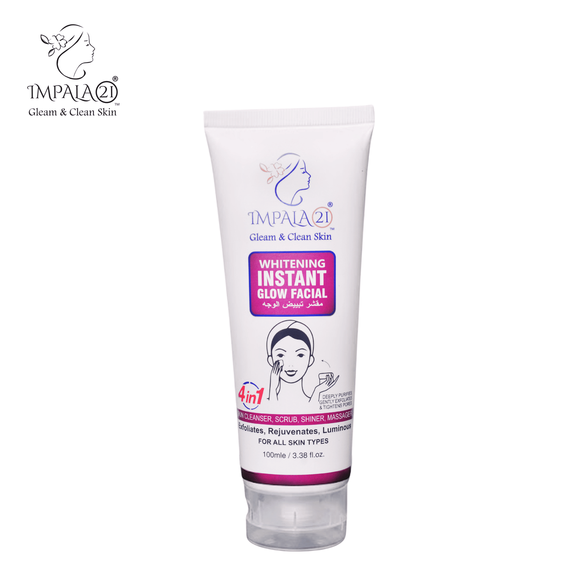 Impala 21 Whitening Instant Glow 4 in 1 Facial 100 ml (Small) - Impala 21