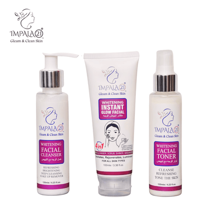 Impala 21 Whitening Instant Glow Facial Kit 3 in 1 Self Grooming Bundle (Small) - Impala 21